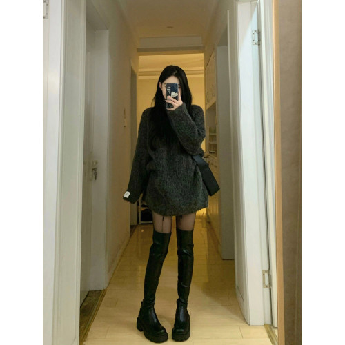 韓系慵懶風軟糯高領中長款毛衣女秋冬季小個子高級感百搭寬松上衣 韓系慵懶風軟糯高領中長款毛衣女秋冬季小個子高級感百搭寬松上衣