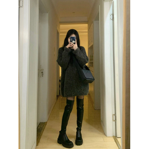 韓系慵懶風軟糯高領中長款毛衣女秋冬季小個子高級感百搭寬松上衣 韓系慵懶風軟糯高領中長款毛衣女秋冬季小個子高級感百搭寬松上衣