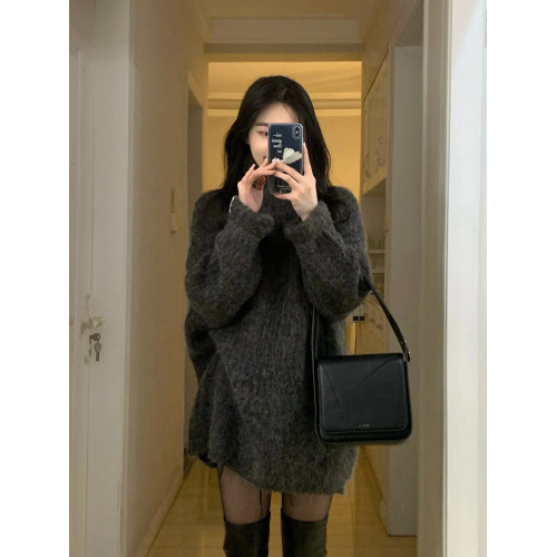 韓系慵懶風軟糯高領中長款毛衣女秋冬季小個子高級感百搭寬松上衣 韓系慵懶風軟糯高領中長款毛衣女秋冬季小個子高級感百搭寬松上衣