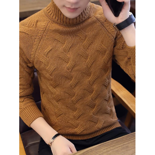 秋冬季毛衣男韓版修身男士高領針織衫加厚潮流青年上衣衫男線衣