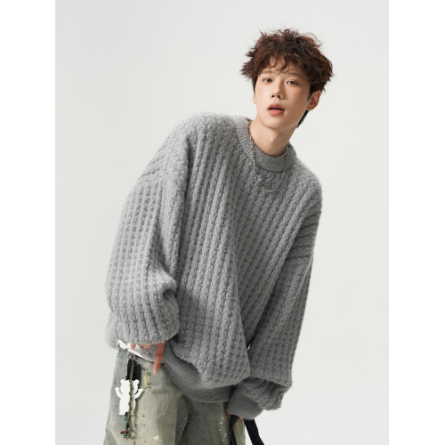 氛圍感情侶毛衣男女冬季美式聖誕麻花針織衫寬松加厚軟糯打底衫