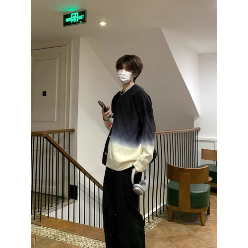 韓系慵懶風紥染漸變毛衣男冬季高級感痞帥針織衫美式男生圓領外套 韓系慵懶風紥染漸變毛衣男冬季高級感痞帥針織衫美式男生圓領外套