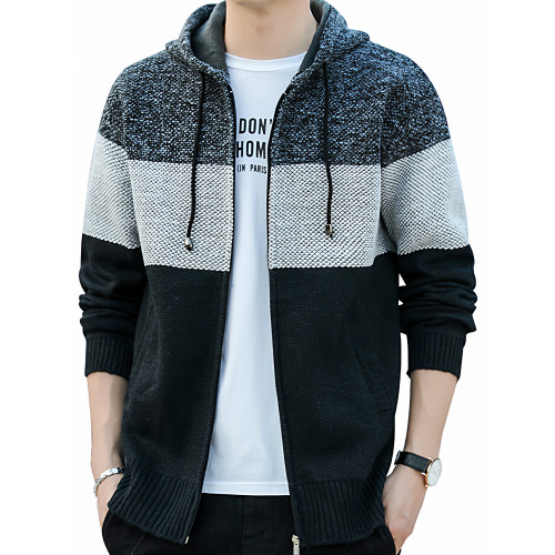 秋冬季新款男士連帽夾克加絨加厚時尚百搭針織開衫休閒毛衣外套潮 秋冬季新款男士連帽夾克加絨加厚時尚百搭針織開衫休閒毛衣外套潮