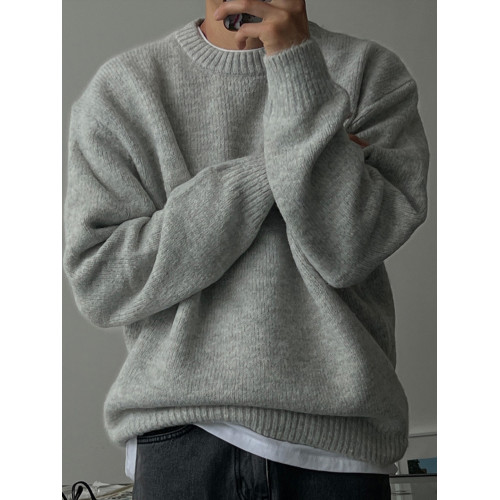 加厚圓領毛衣男款2025新款冬季慵懶風寬松高級感保暖針織衫線衣潮 加厚圓領毛衣男款2025新款冬季慵懶風寬松高級感保暖針織衫線衣潮