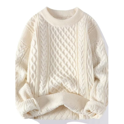 麻花毛衣男圓領韓版潮流針織衫2025新款秋冬厚款青少年提花打底衫 麻花毛衣男圓領韓版潮流針織衫2025新款秋冬厚款青少年提花打底衫