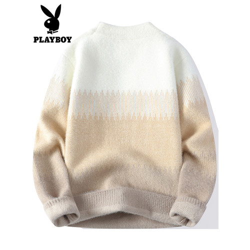 花花公子毛衣男士秋冬季半高領水貂絨羊毛針織衫一體絨打底衫上衣 花花公子毛衣男士秋冬季半高領水貂絨羊毛針織衫一體絨打底衫上衣