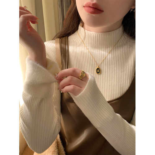 粉色毛衣冬季加絨女秋冬2025新款內搭打底衫一體絨高級感針織上衣