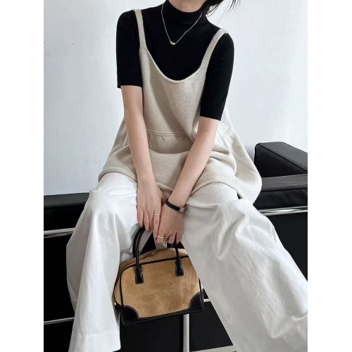 韓系U領氣質百搭針織吊帶背心女2025秋季新款慵嬾風無袖上衣曡穿