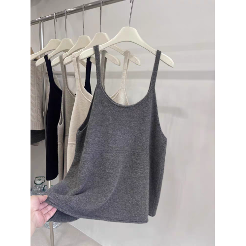 韓系U領氣質百搭針織吊帶背心女2025秋季新款慵嬾風無袖上衣曡穿