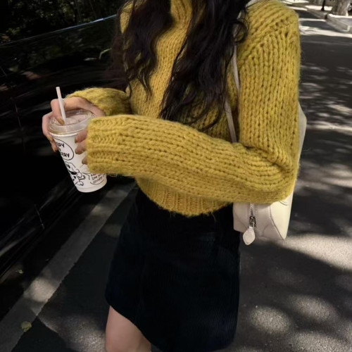 2025冬季新款韓版純色淨版高領百搭顯瘦ins風保暖小衆短款毛衣女