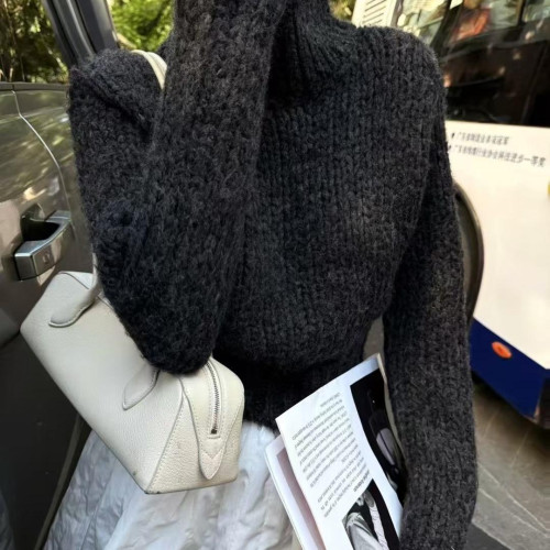 2025冬季新款韓版純色淨版高領百搭顯瘦ins風保暖小衆短款毛衣女