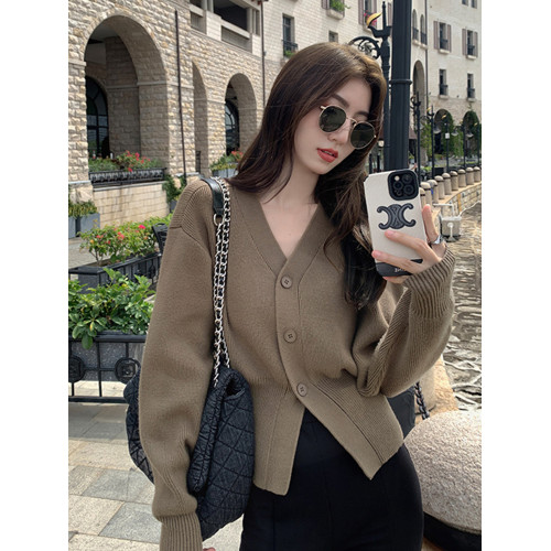 慵懶風高級白色毛衣開衫外套女早春季2026新款小個子內搭加厚上衣