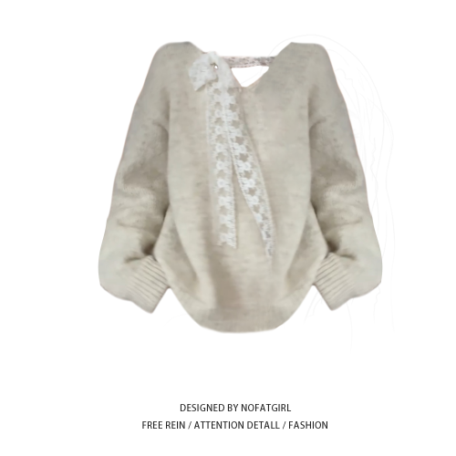 大碼胖MM溫柔風蕾絲拼接針織毛衣女秋冬季寬鬆慵嬾風甜美百搭上衣