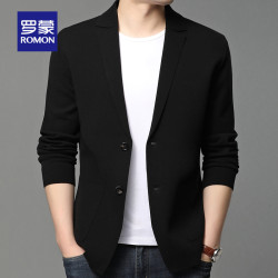 羅矇針織衫開衫外套男春秋季2025新款春裝西服男士外穿毛衣西裝潮