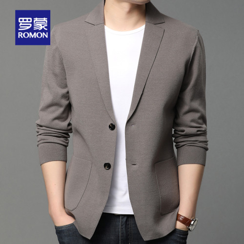 羅矇針織衫開衫外套男春秋季2025新款春裝西服男士外穿毛衣西裝潮