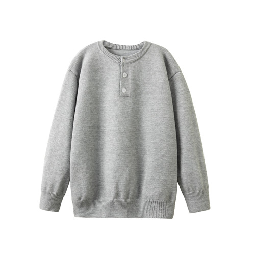 復古老錢風純色百搭針織衫毛衣男女秋冬慵懶感寬松休閒亨利領外套