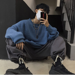 毛衣男寬松慵懶2022秋冬季加厚針織衫韓版潮流ins港風個性毛線衣