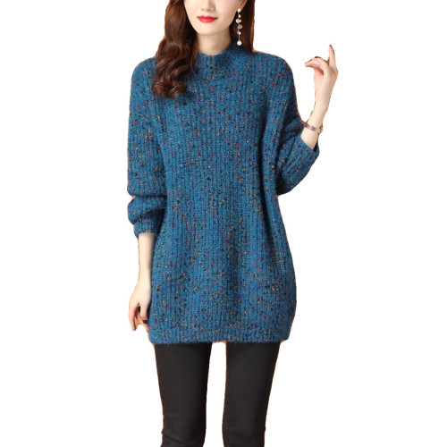 2025秋冬新款慵懶圓領寬松毛衣女針織中長款包臀打底衫女內搭加厚 2025秋冬新款慵懶圓領寬松毛衣女針織中長款包臀打底衫女內搭加厚