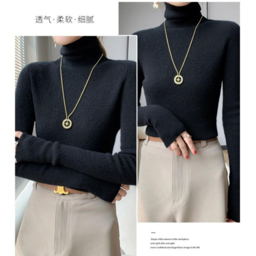 黑色高領毛衣女士2025秋冬新款修身高級感內搭針織打底衫上衣秋裝 黑色高領毛衣女士2025秋冬新款修身高級感內搭針織打底衫上衣秋裝