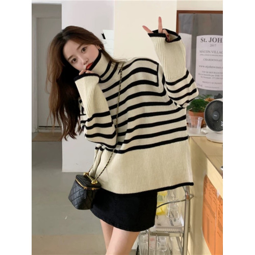 美式復古慵嬾風軟糯毛衣女秋冬新款設計感小衆寬鬆顯瘦針織衫上衣