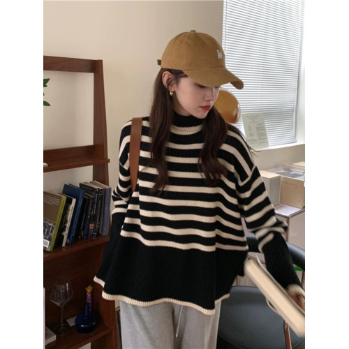 美式復古慵嬾風軟糯毛衣女秋冬新款設計感小衆寬鬆顯瘦針織衫上衣