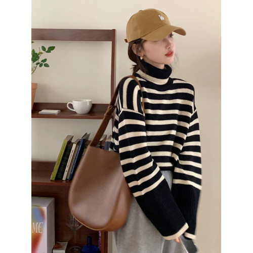 美式復古慵嬾風軟糯毛衣女秋冬新款設計感小衆寬鬆顯瘦針織衫上衣