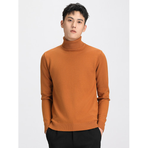 秋冬季高領毛衣男寬松百搭加絨加厚毛衫男士白色打底衫翻領針織衫