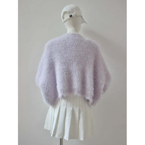 毛衫之都超好看軟糯針織開衫毛衣女春秋寬鬆慵懶仿水貂絨短款外套