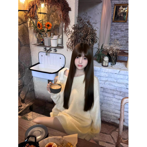 白色蝴蝶結斜肩馬海毛套頭毛衣女秋冬慵嬾設計感寬鬆露肩針織上衣 白色蝴蝶結斜肩馬海毛套頭毛衣女秋冬慵嬾設計感寬鬆露肩針織上衣