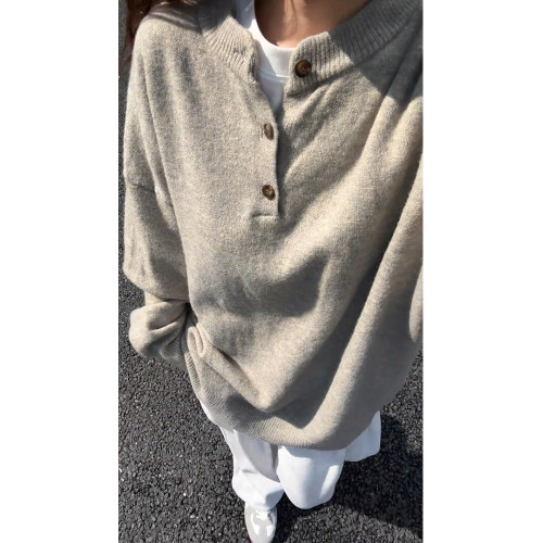 美式復古亨利領毛衣男冬季cleanfit打底針織衫慵懶風情侶內搭線衣