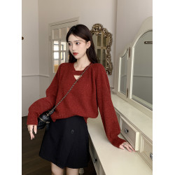 毛衣女2024秋冬新款慵嬾風日系復古鏤空針織衫內搭溫柔打底衫上衣