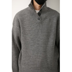 LH store日系休閒紅色polo領毛衣男女秋冬季寬鬆針織高領打底衫潮