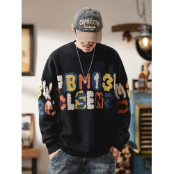 胖胖火星大碼男裝時尚休閒寬松毛衣男胖子字母提花潮流打底針織衫