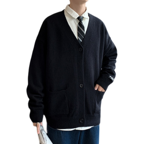 開衫毛衣男士潮流韓版帥氣針織衫外套秋冬季百搭學生寬松休閒線衣