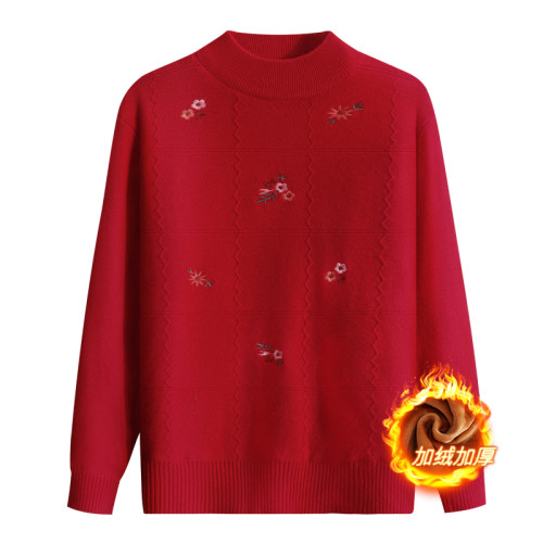 中老年人秋冬嬭嬭毛衣女加絨加厚媽媽裝套頭衫打底衫保暖老人衣服 中老年人秋冬嬭嬭毛衣女加絨加厚媽媽裝套頭衫打底衫保暖老人衣服