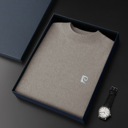 皮爾卡丹秋冬新款羊絨衫男士高檔純色高領毛衣加厚保暖羊毛針織衫