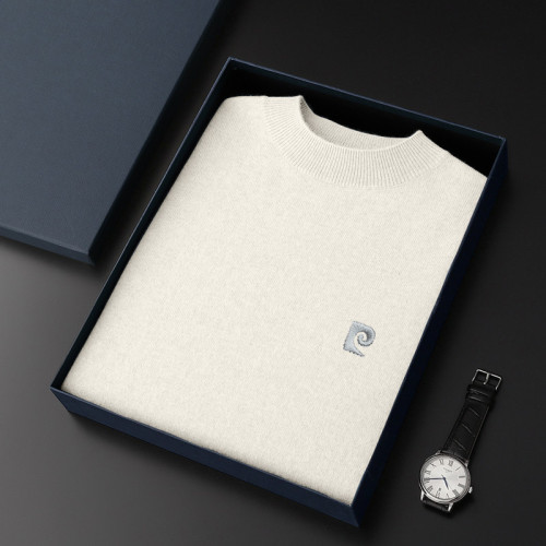 皮爾卡丹秋冬新款羊絨衫男士高檔純色高領毛衣加厚保暖羊毛針織衫