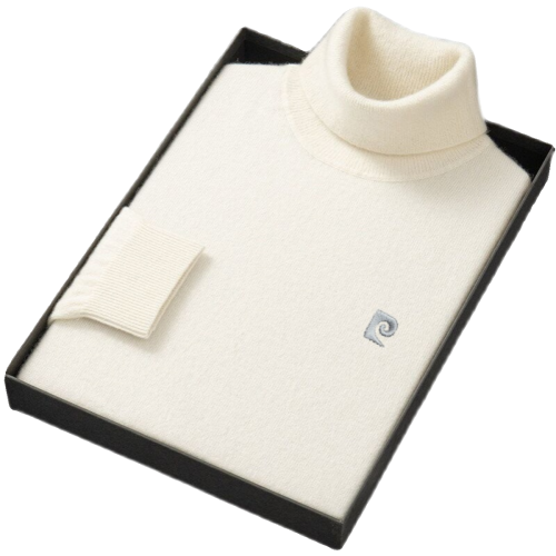 皮爾卡丹秋冬新款羊絨衫男士高檔純色高領毛衣加厚保暖羊毛針織衫