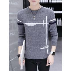 男士毛衣春秋季韓版潮流長袖帥氣圓領針織打底衫休閒秋裝毛線衣男