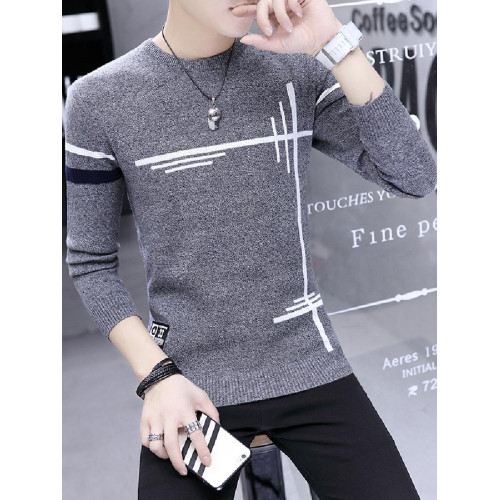 男士毛衣春秋季韓版潮流長袖帥氣圓領針織打底衫休閒秋裝毛線衣男