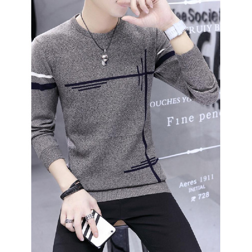 男士毛衣春秋季韓版潮流長袖帥氣圓領針織打底衫休閒秋裝毛線衣男