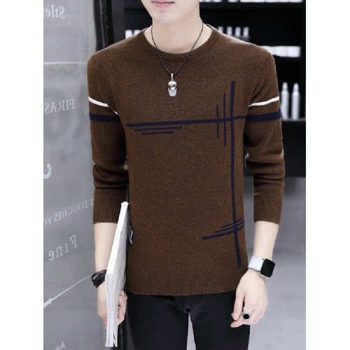 男士毛衣春秋季韓版潮流長袖帥氣圓領針織打底衫休閒秋裝毛線衣男