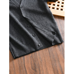 法式精髓！50羊毛混紡！男士秋冬時尚休閒V領針織衫開衫毛衣