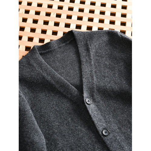 法式精髓！50羊毛混紡！男士秋冬時尚休閒V領針織衫開衫毛衣