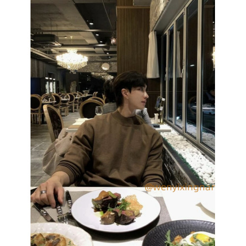 秋冬半高領毛衣男INS韓國簡約休閒中領針織衫韓系內搭保暖打底衫