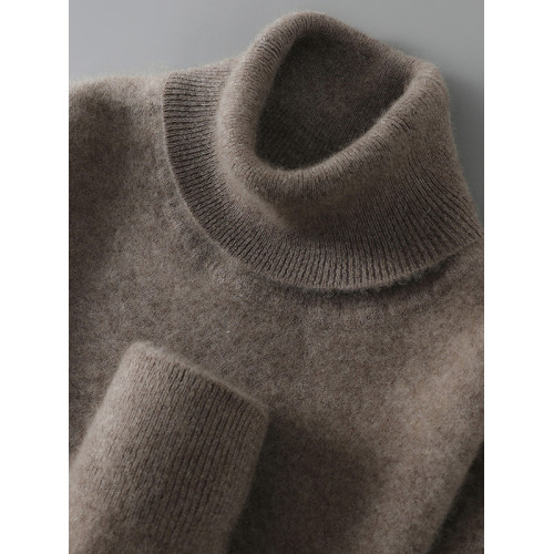 高領100%純羊毛衫男士秋冬長袖毛衣寬松羊絨衫青年加厚針織打底衫 高領100%純羊毛衫男士秋冬長袖毛衣寬松羊絨衫青年加厚針織打底衫