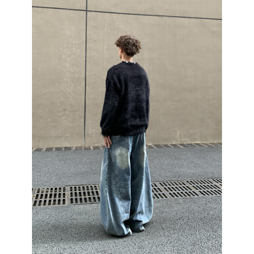 白菜coke和平鴿馬海毛衣男女情侶秋冬潮牌美式復古寬松慵懶針織衫