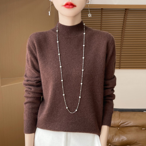 【福利開炸】半高領毛衣女秋冬寬松長袖打底衫內搭大碼羊毛針織衫