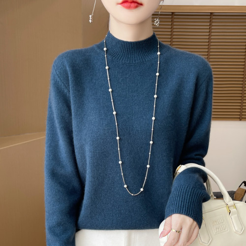 【福利開炸】半高領毛衣女秋冬寬松長袖打底衫內搭大碼羊毛針織衫