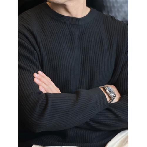 老錢風華夫格針織衫男紋理感修身長袖衛衣美式小領口羊毛打底衫潮